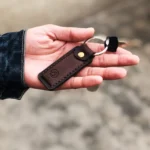 Genuine Leather Keychain with Metal Ring