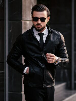 Men Black Leather Jacket – Genuine Leather Formal & Casual