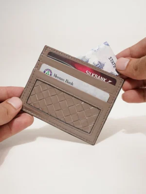 Men Genuine Leather Card Holder – Woven Design
