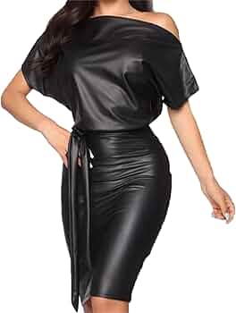 Women’s Genuine Leather Midi Dress