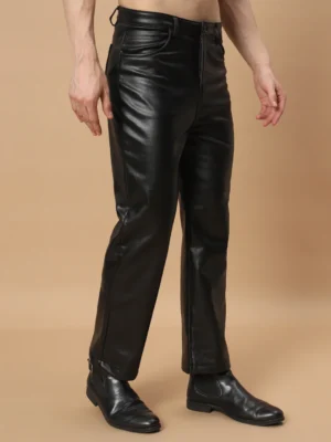 Stylish Black Leather Pants for Men
