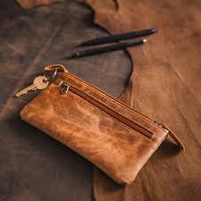 Genuine Leather Zipper Pouch for Men & Women | Vintage Style
