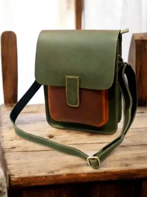 Handcrafted Leather Crossbody Bag | Vintage Style Shoulder Bag