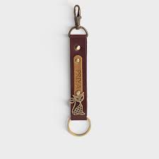 Premium Leather Keychain with Gold Accent