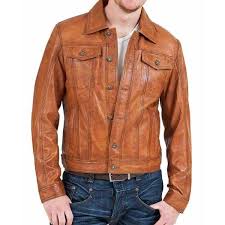 Men’s Brown Leather Casual Jacket