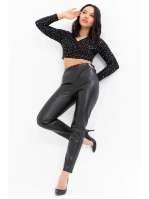 Women’s Black Faux Leather Leggings